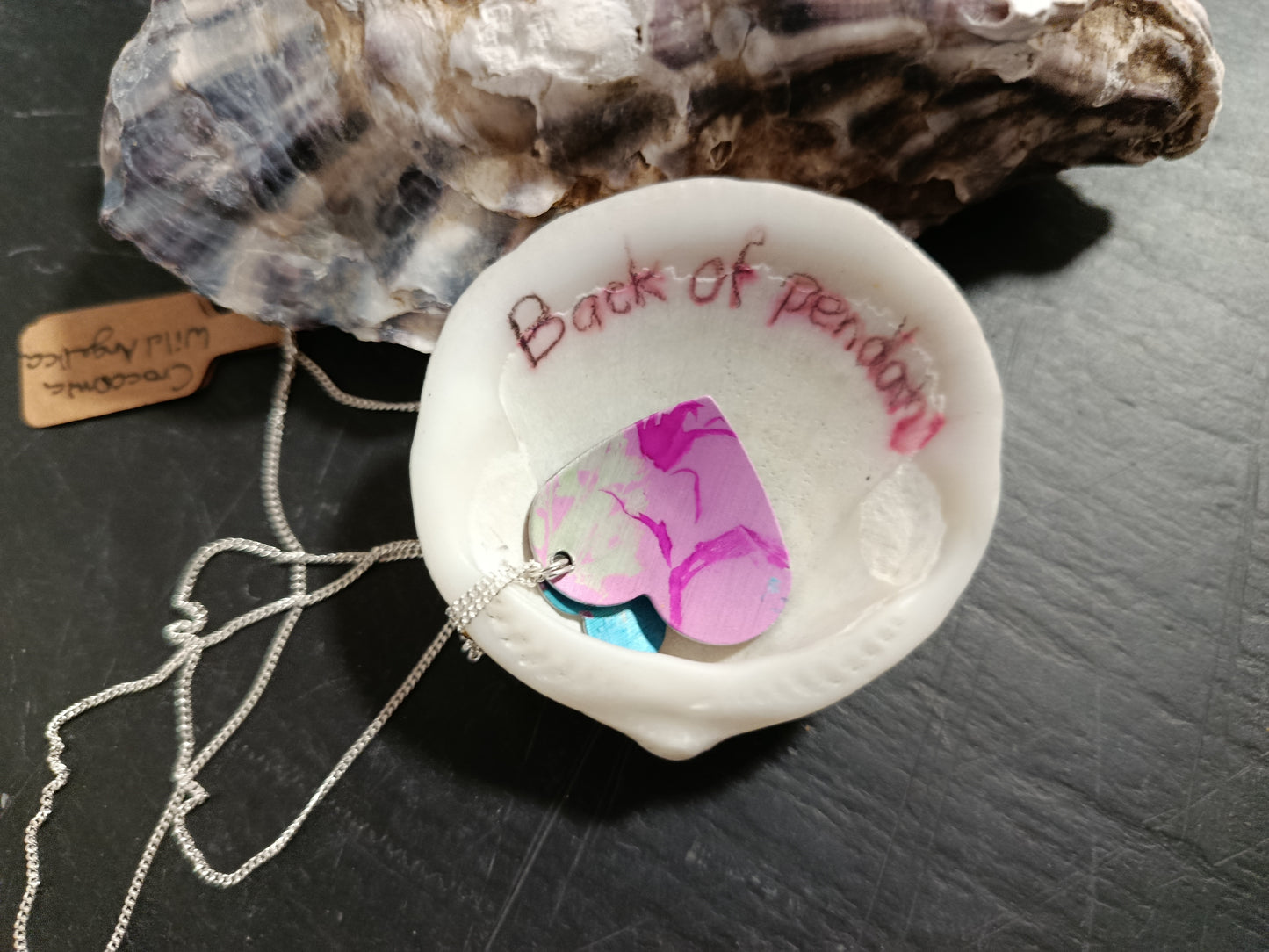 Pink Heart Double Layer Wildflower Pendant