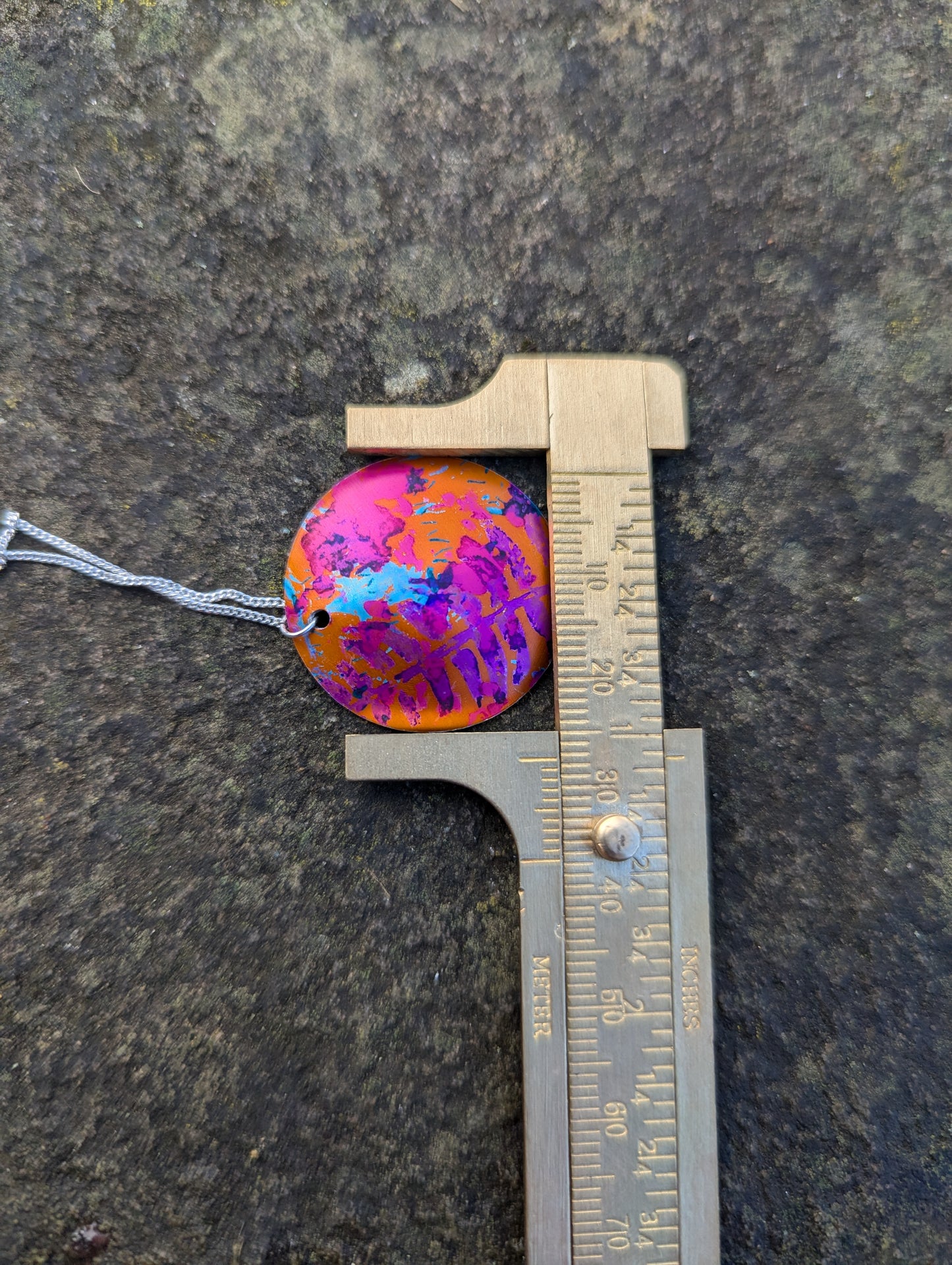 Orange wildflower pendant OR103
