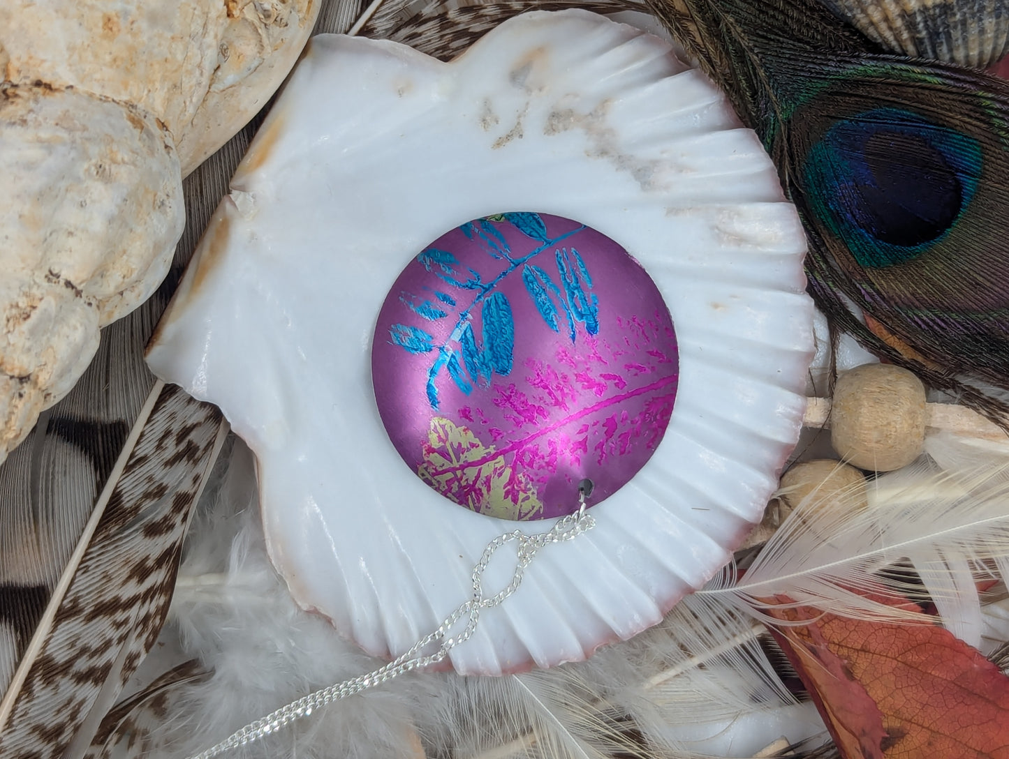 Purple wildflower pendant PL105