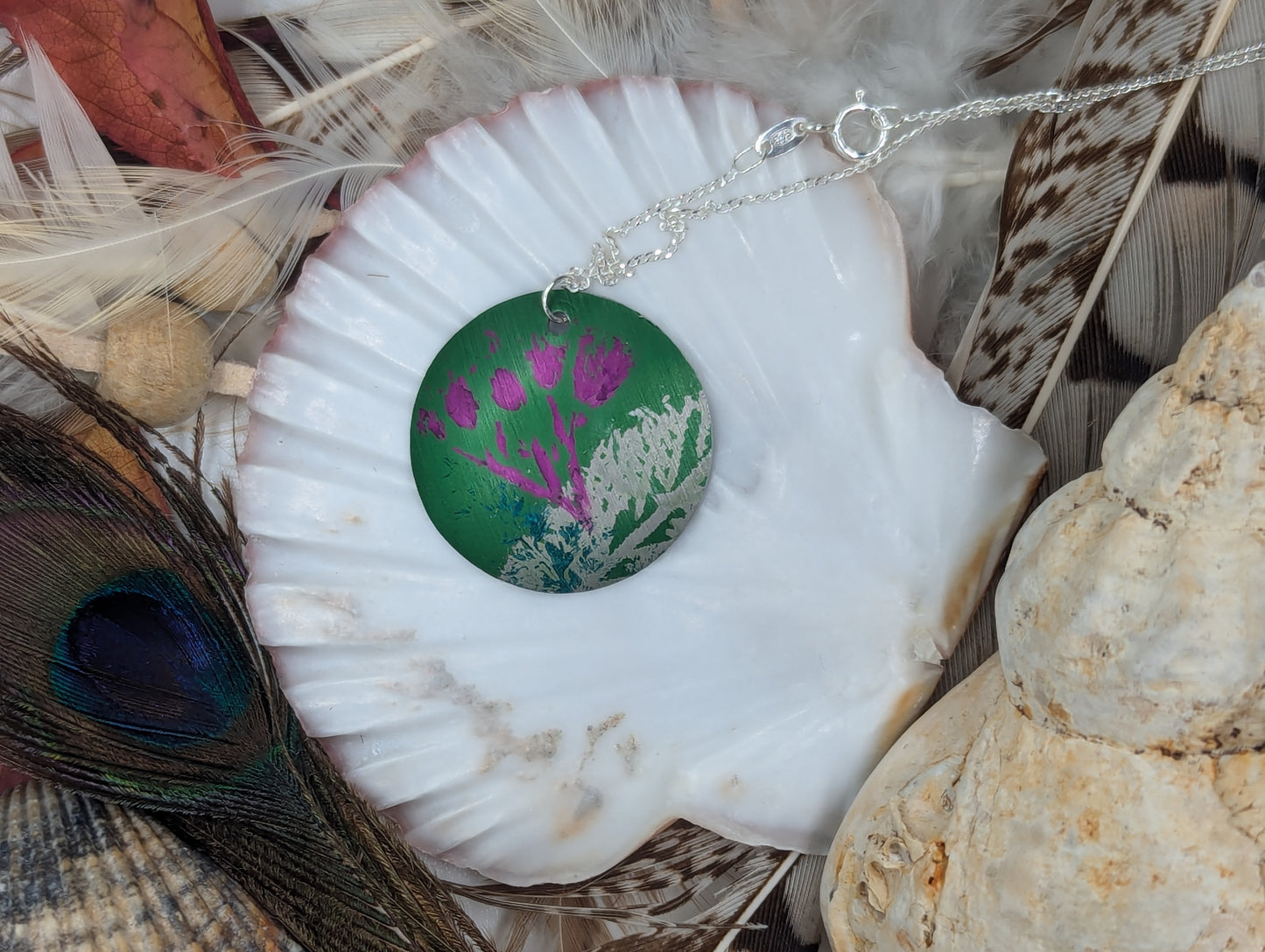 Green Wildflower Pendant G107