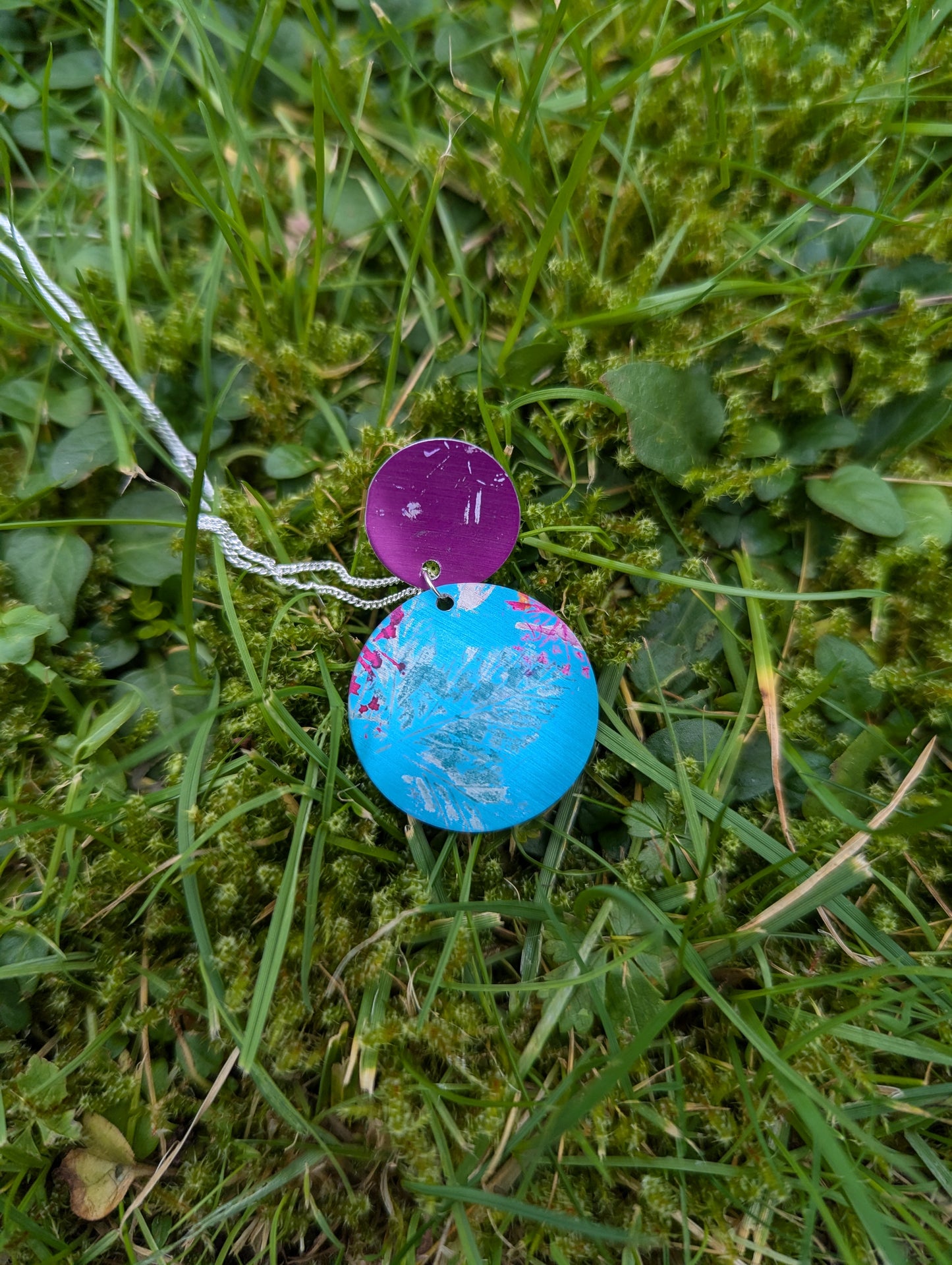 Double Layer Blue Cuillin Wildflower Pendant D101