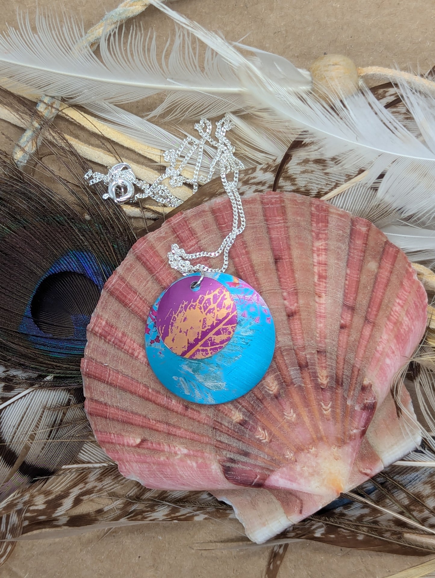 Double Layer Blue Cuillin Wildflower Pendant D101