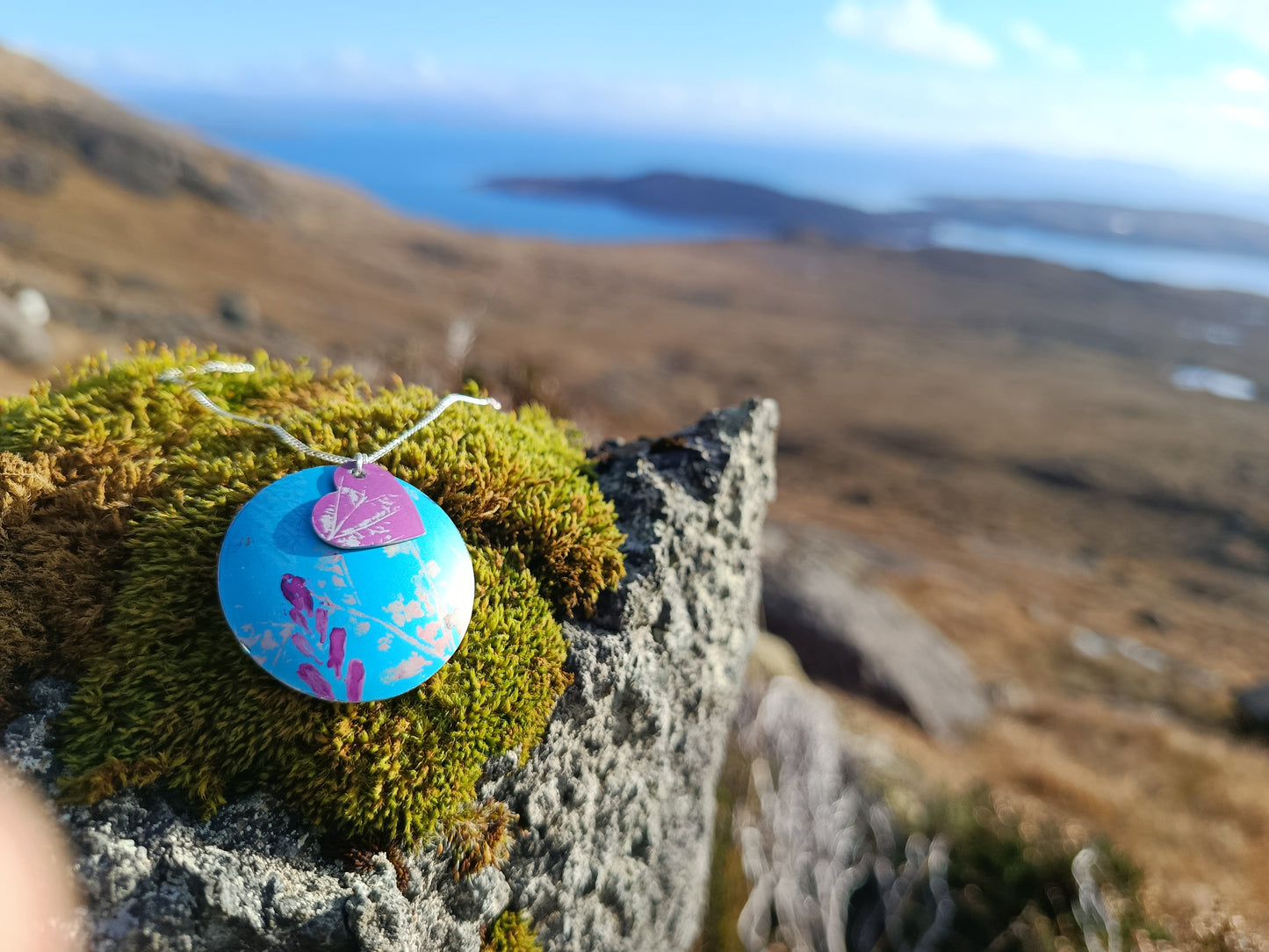 Double Layer Blue Cuillin Wildflower Pendant