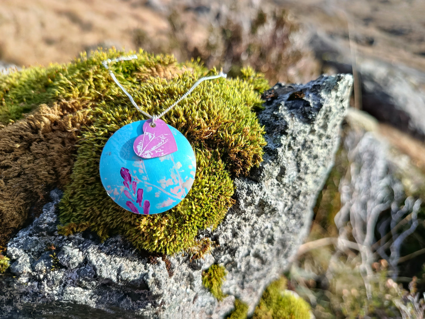 Double Layer Blue Cuillin Wildflower Pendant