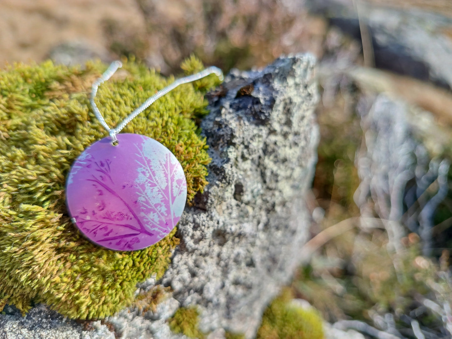 Large Purple Wildflower Pendant