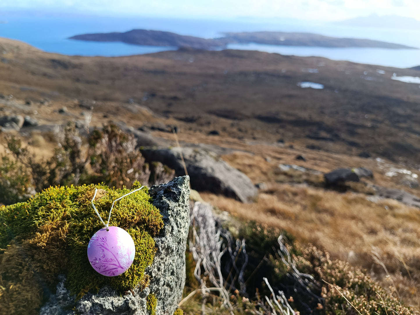 Large Purple Wildflower Pendant