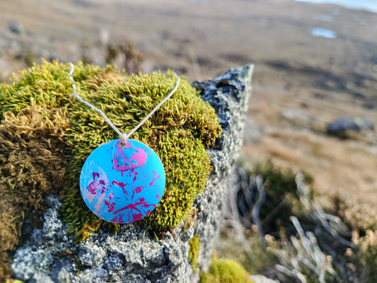 Double Layer Blue Cuillin Wildflower Pendant