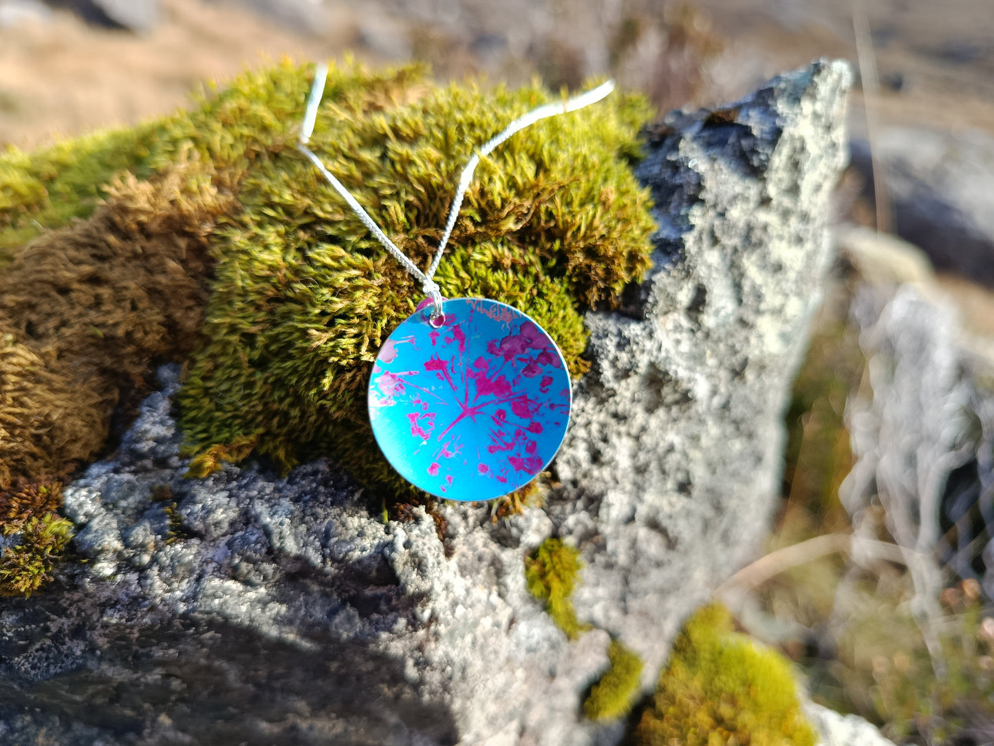 Double Layer Blue Cuillin Wildflower Pendant