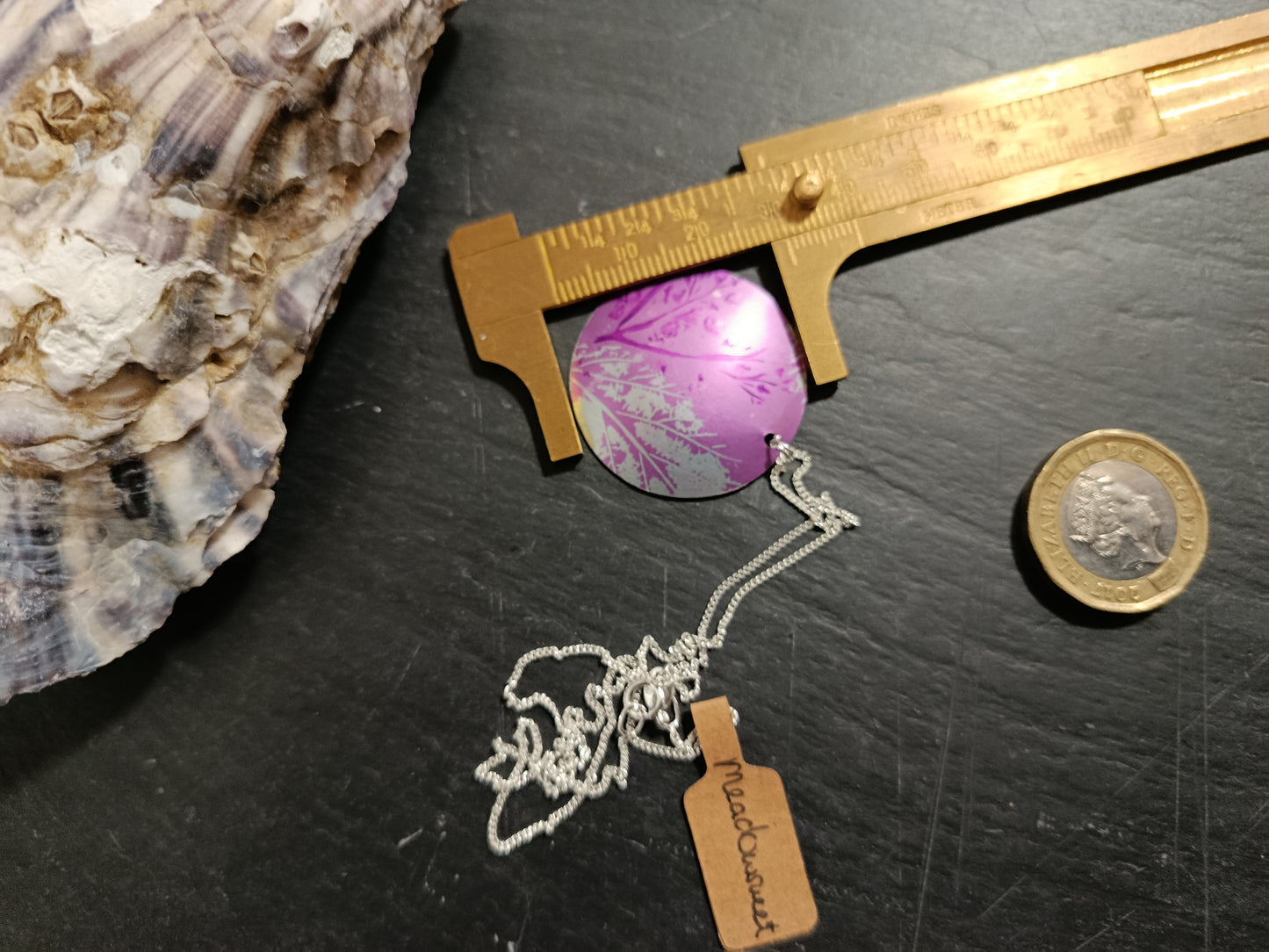 Large Purple Wildflower Pendant