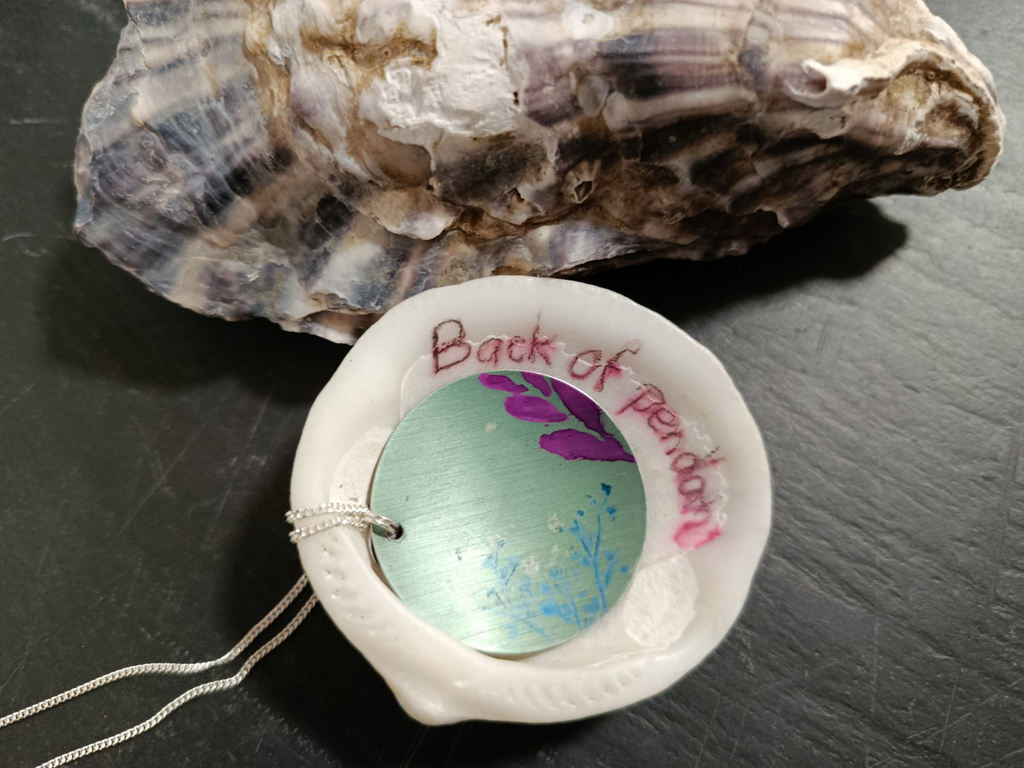 Large Green and Purple Cuillin Wildflower Pendant