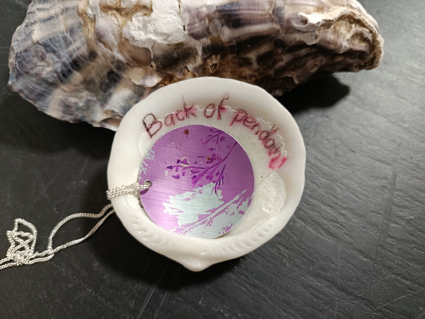 Large Purple Wildflower Pendant