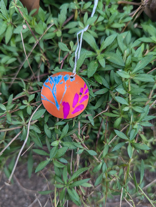 Orange Cuillin Wildflower Pendant OR107