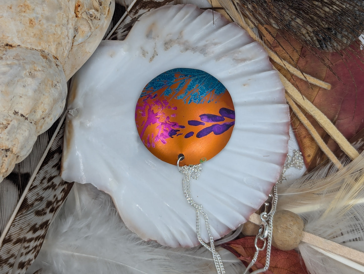 Orange Cuillin Wildflower Pendant OR106