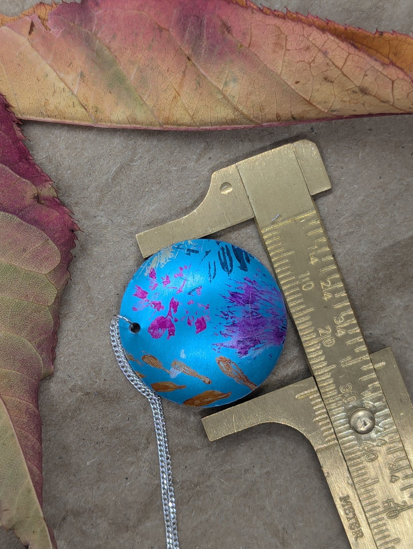 Blue wildflower pendant B108