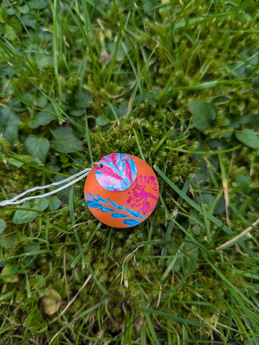 Orange Cuillin Wildflower Pendant Double Layer OR109