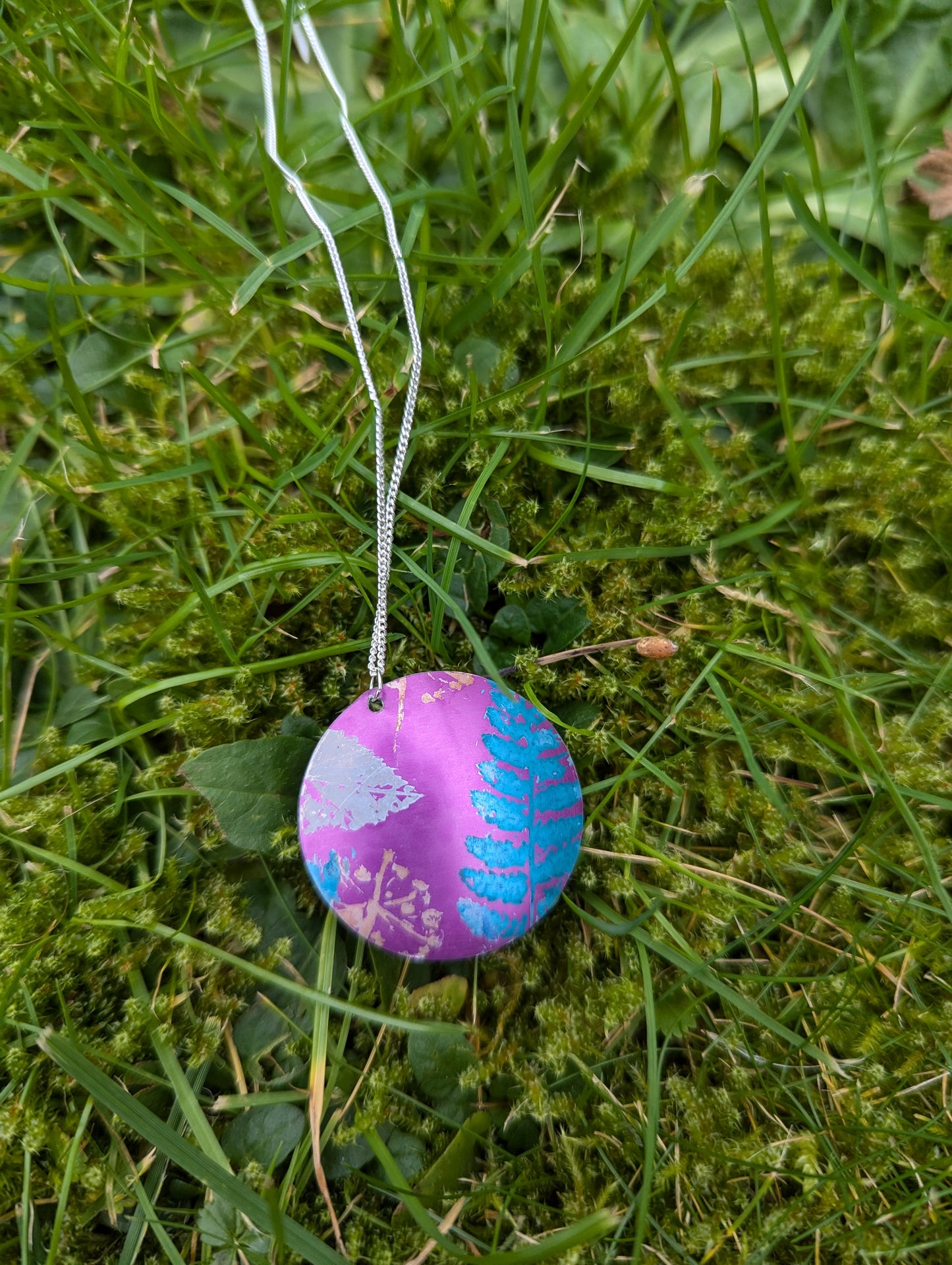 Purple wildflower pendant PL107