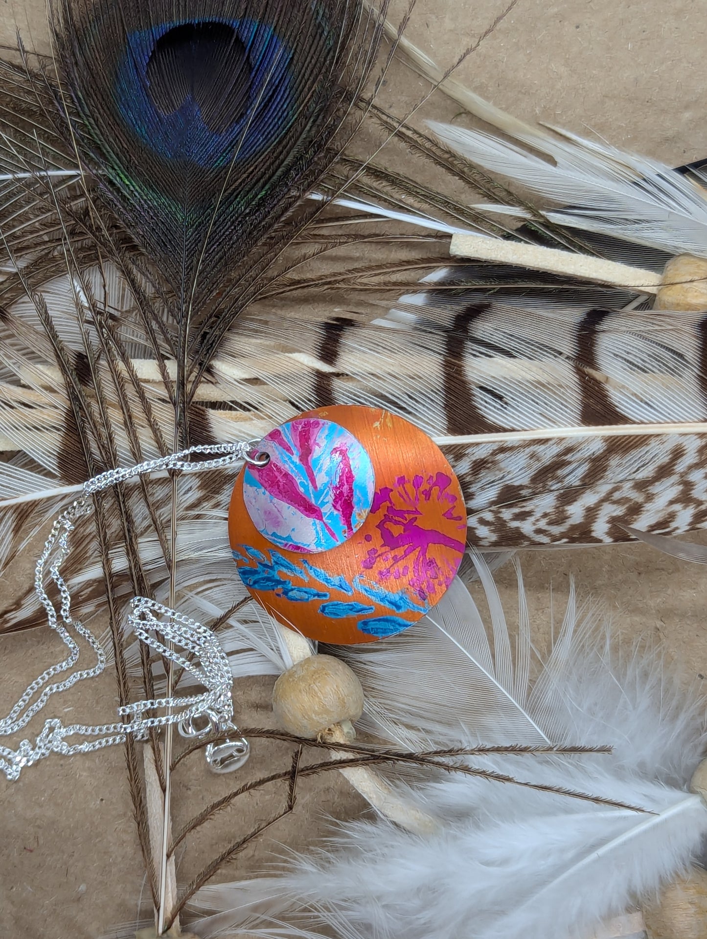 Orange Cuillin Wildflower Pendant Double Layer OR109